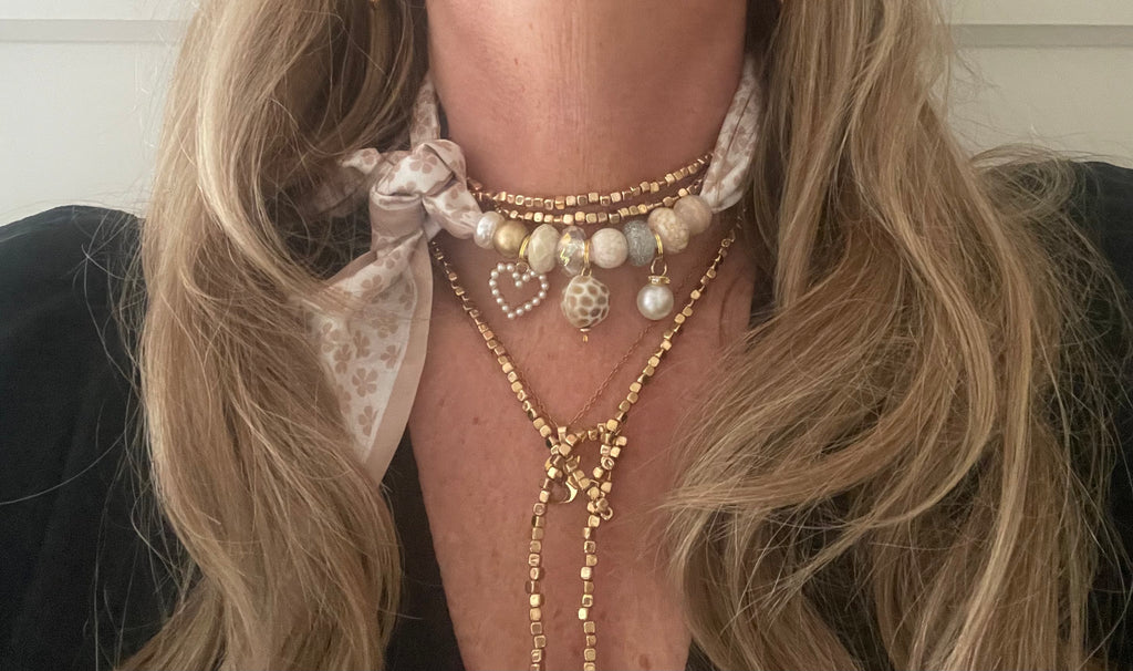 Sjaalenketting - Beige klaver