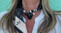 Sjaalketting® - Zwart ecru met zwart hart