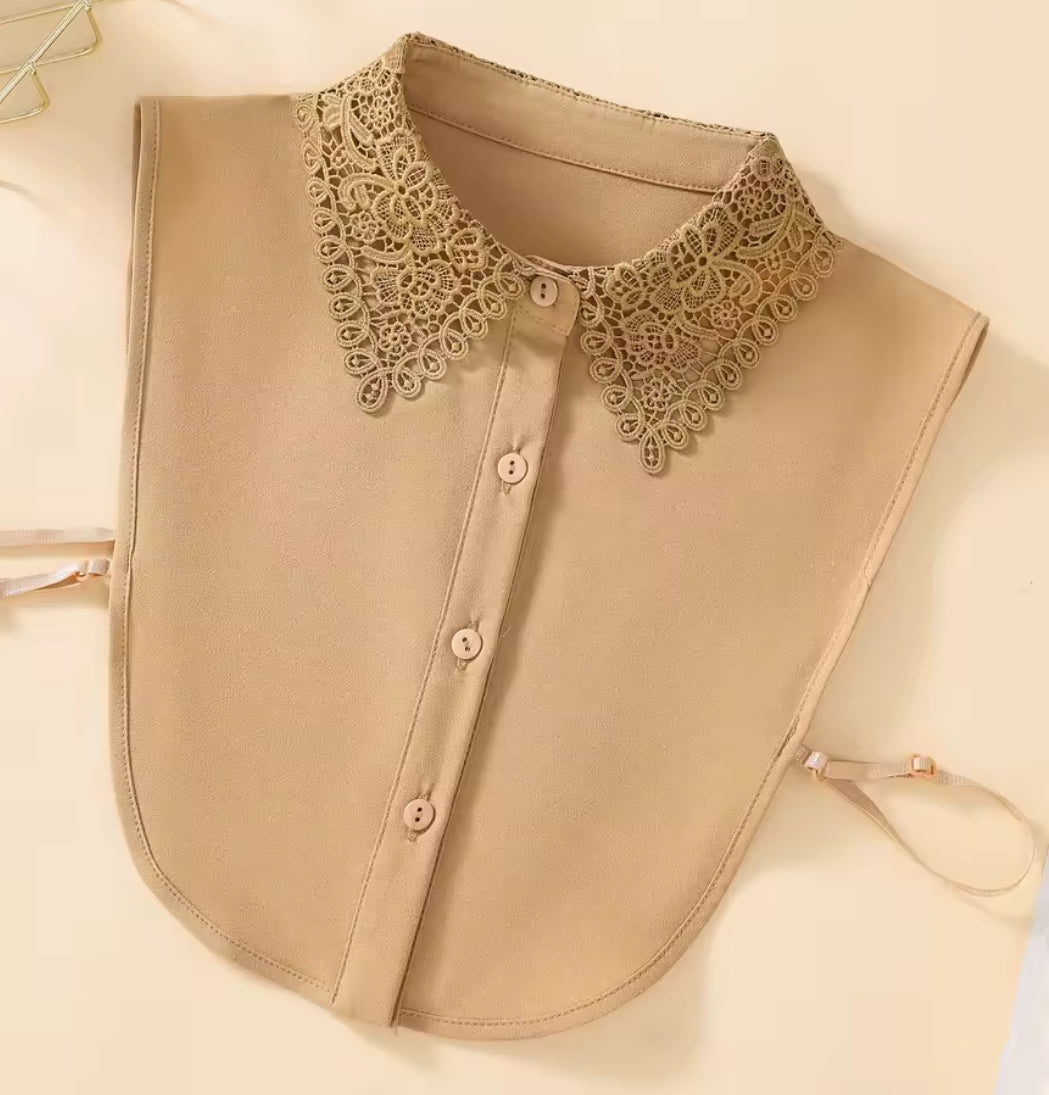 Kraagje - Kanten kraag zandkleur