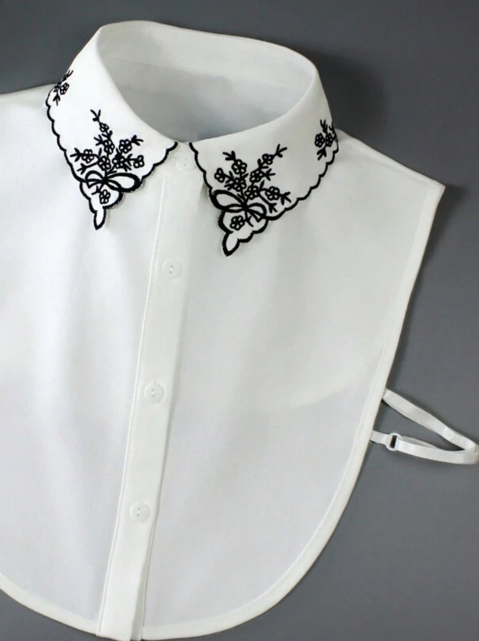 Kraagje - Borduursel zwart