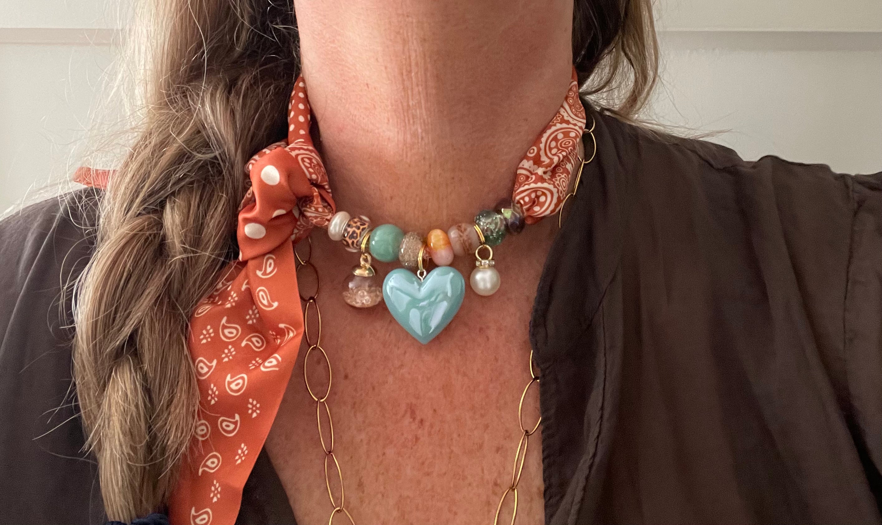 Sjaalenketting - Oranje mint