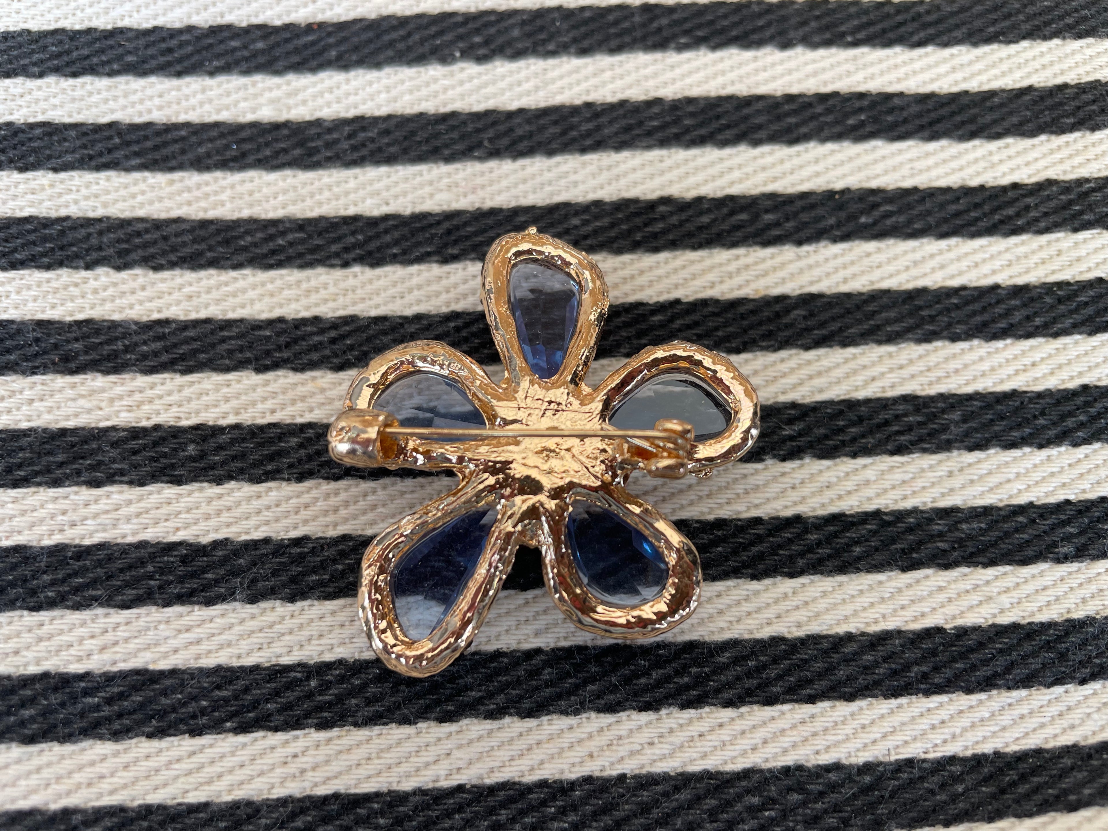 Broche - Bloem blauw