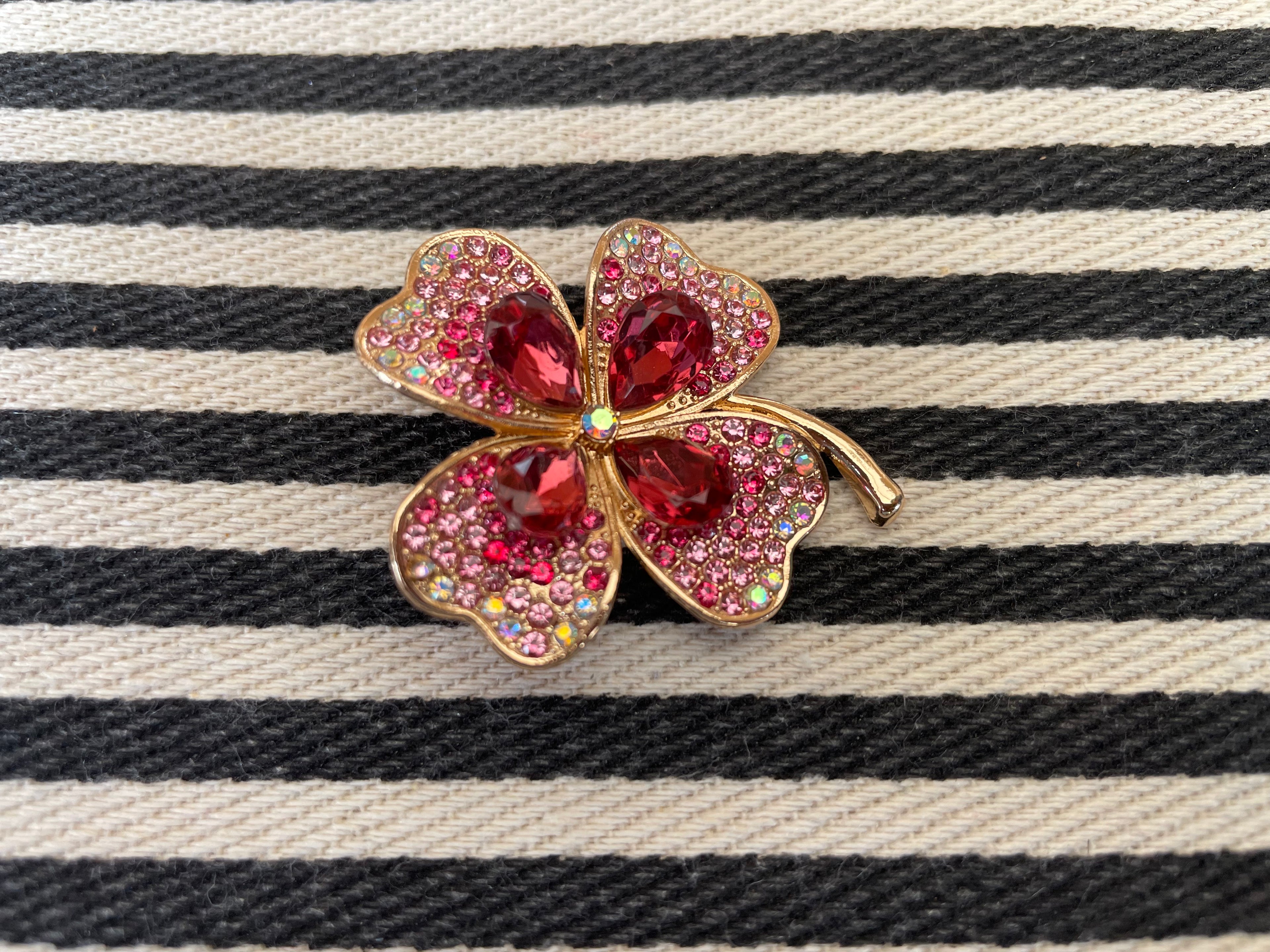 Broche - Klavertje 4 Rose