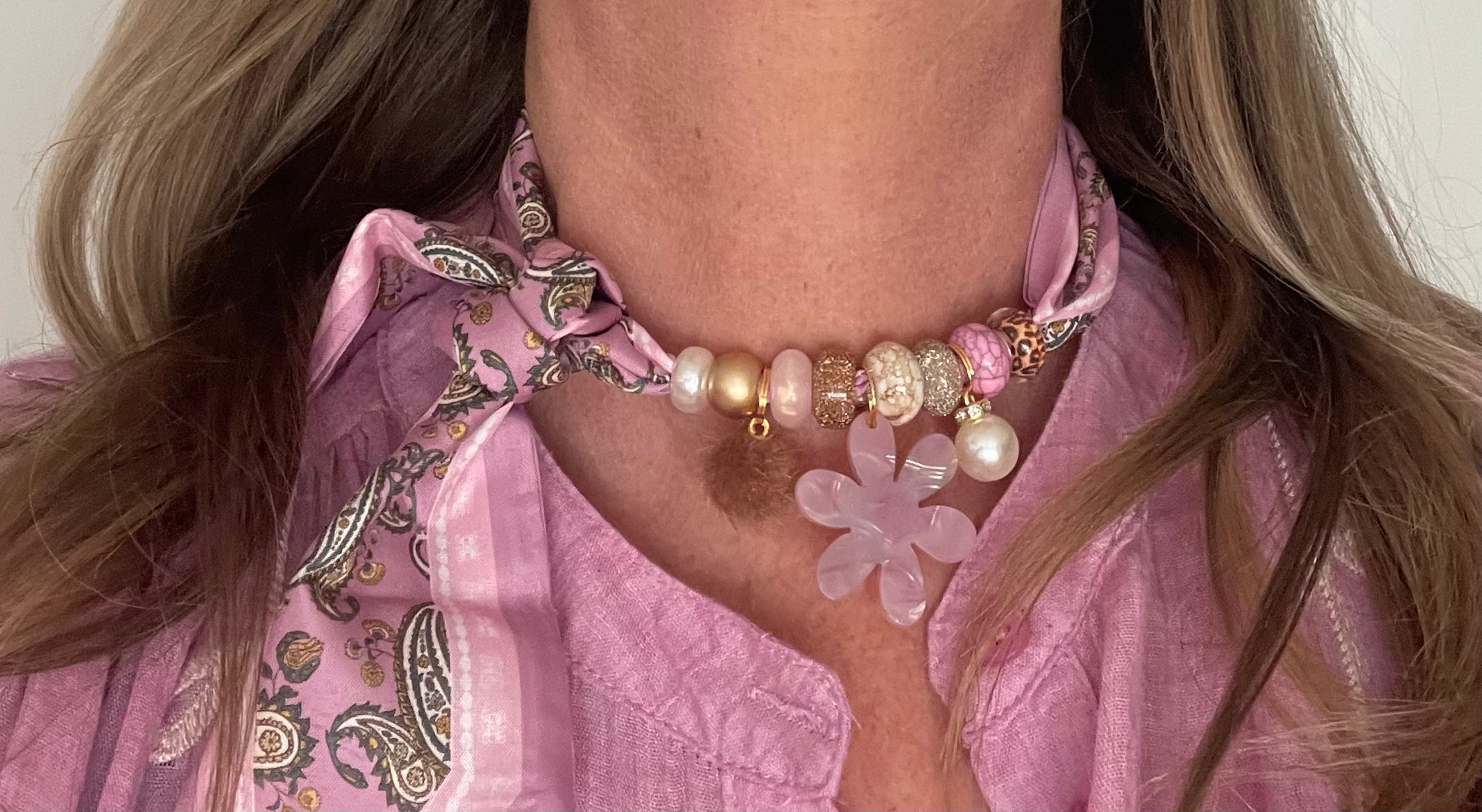 Sjaalketting- Rose camel