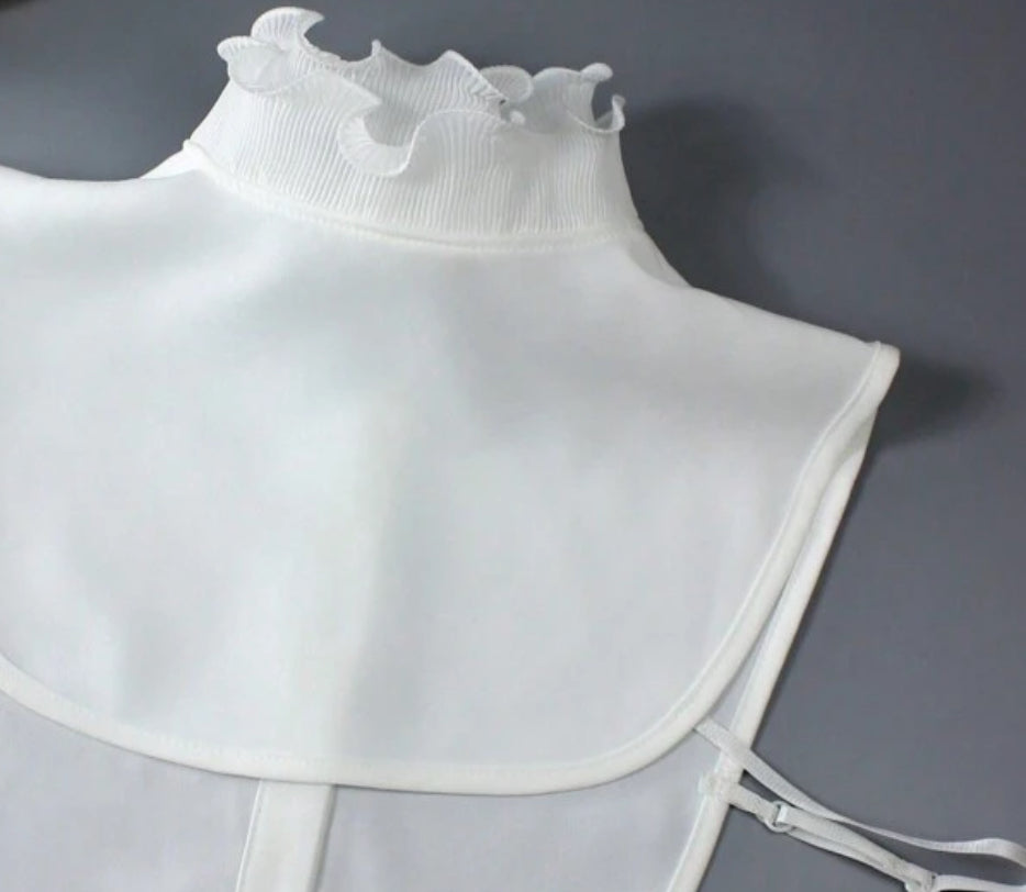 Kraagje - Ruches wit