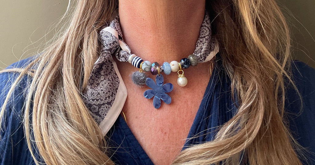 Sjaalenketting - Grijs blauw
