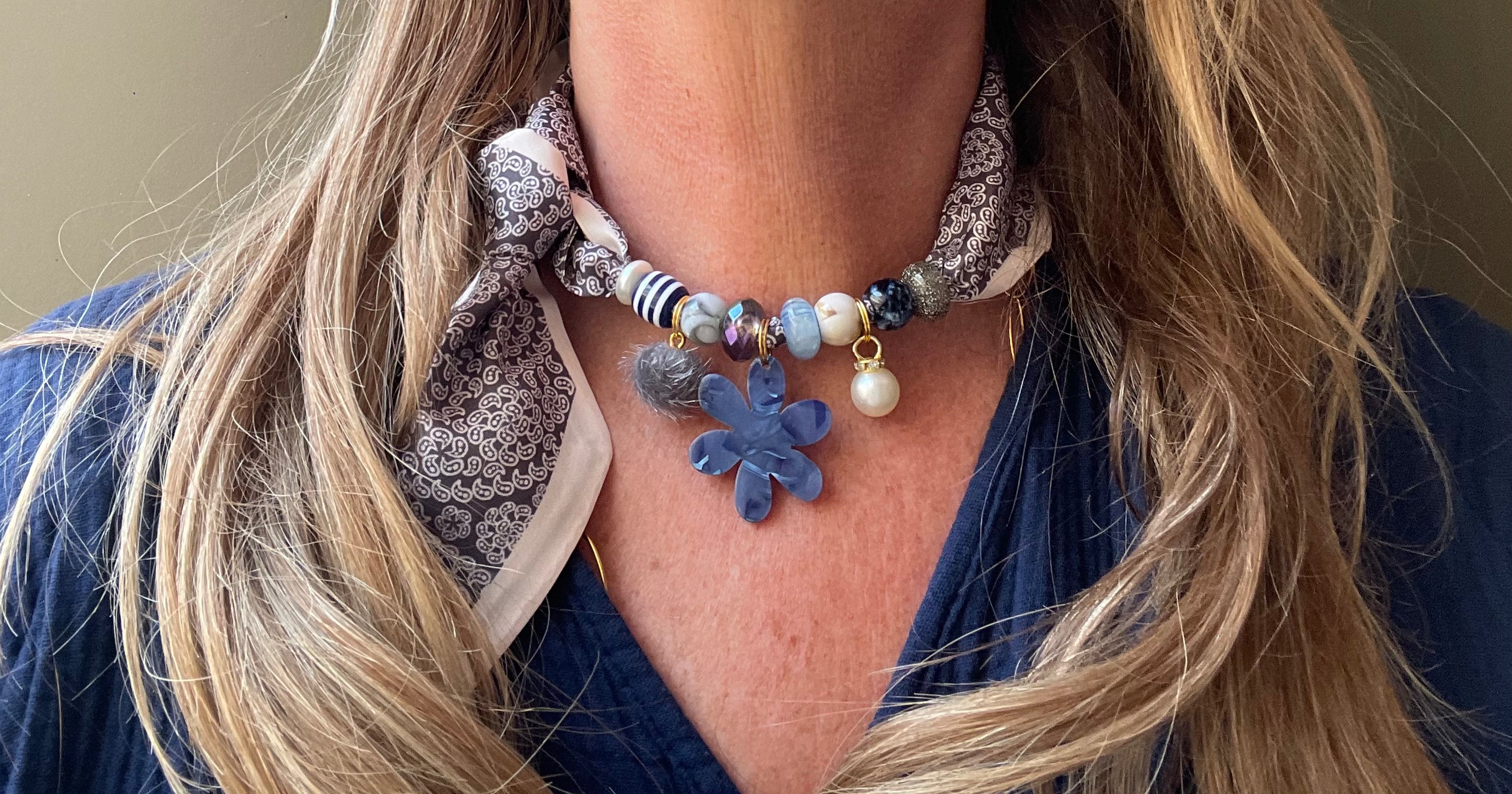 Sjaalenketting - Grijs blauw