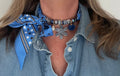 Sjaalketting- Blauw met bloem