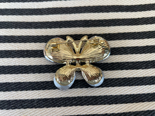 Broche - Vlinder wijn rood