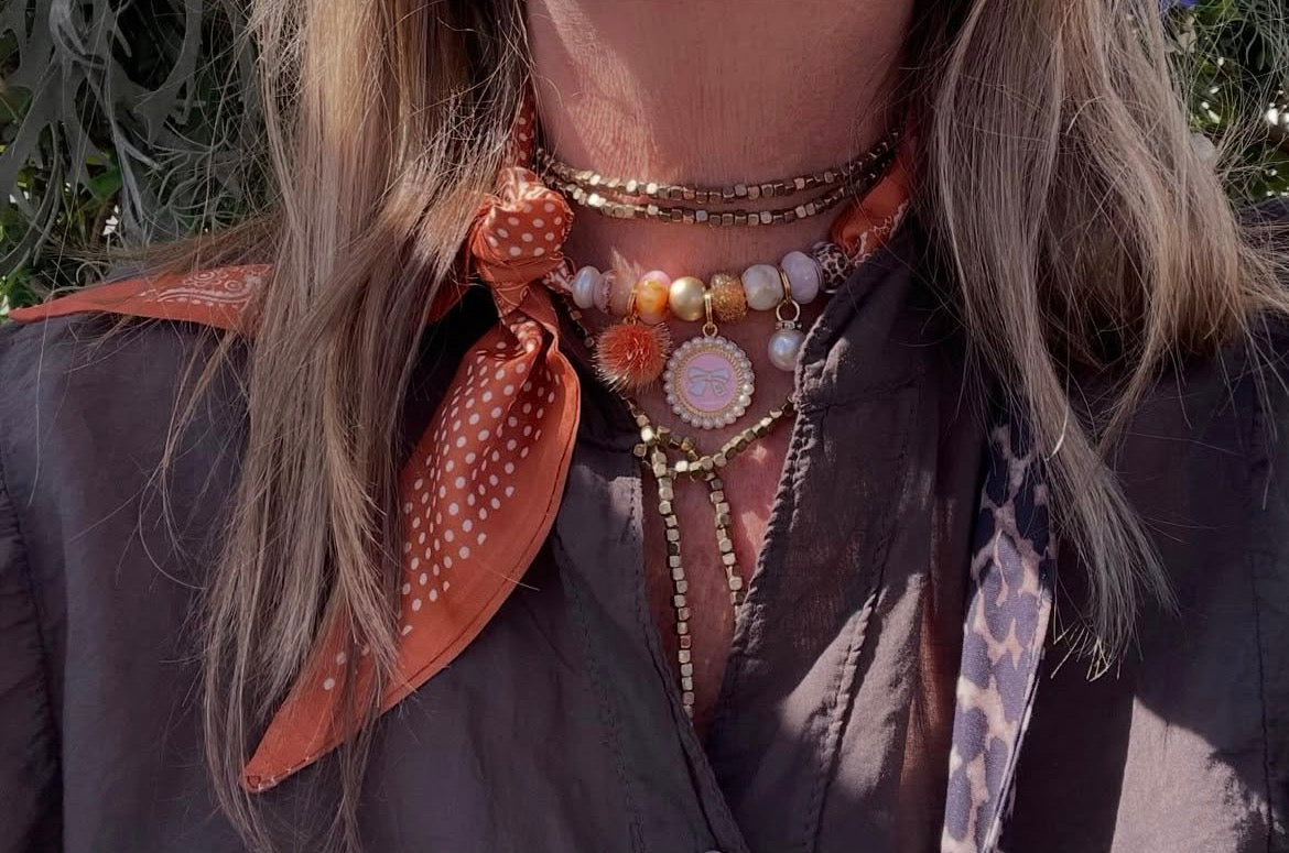 Sjaalenketting - Oranje rose