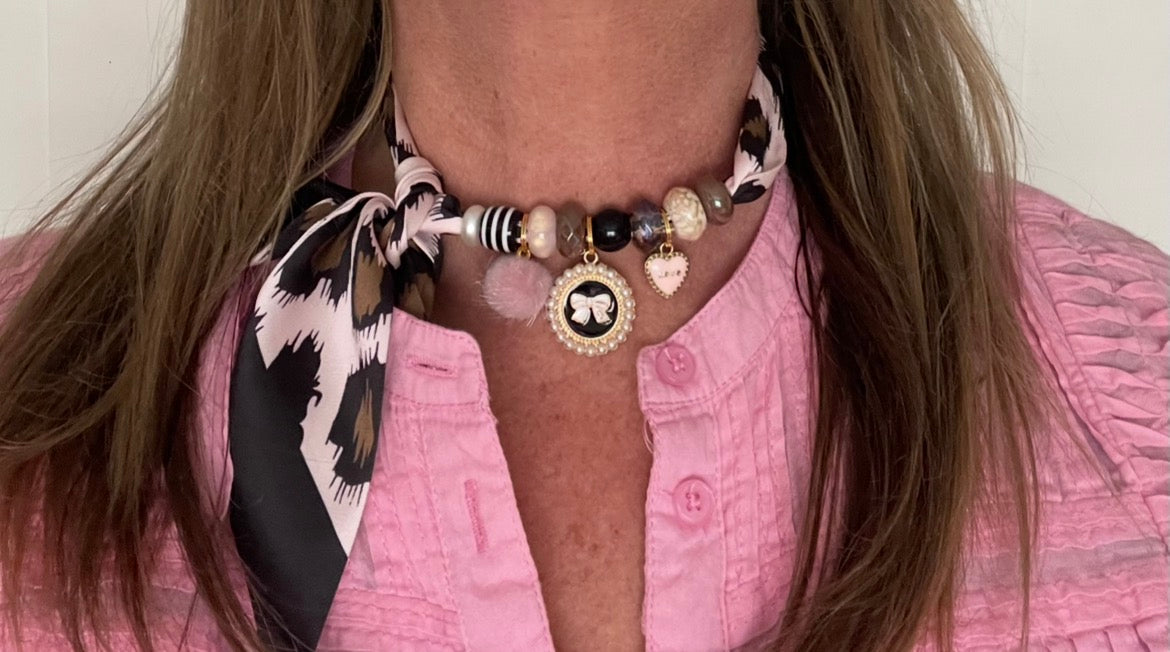 Sjaalketting - Panter licht Rose