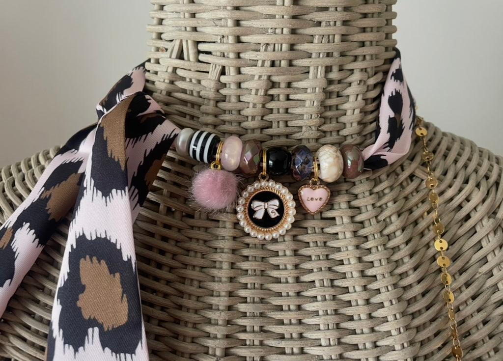 Sjaalketting - Panter licht Rose