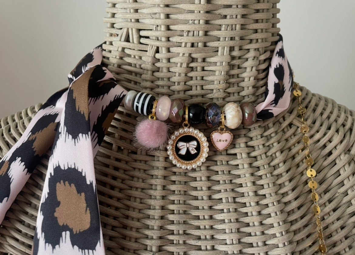 Sjaalketting - Panter licht Rose