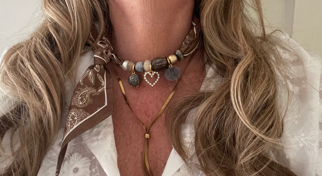 Sjaalketting - Mocca grijs