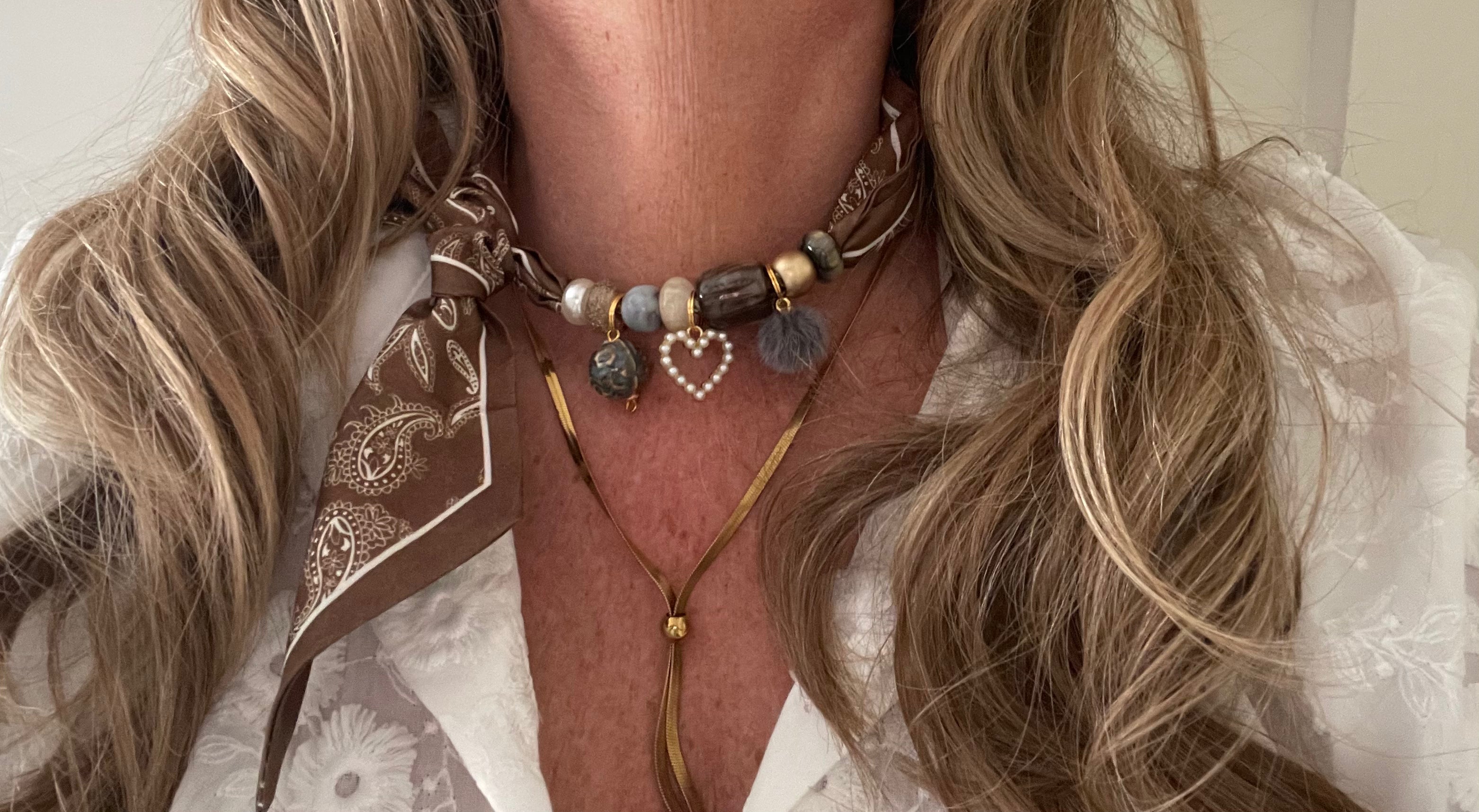 Sjaalketting - Mocca grijs