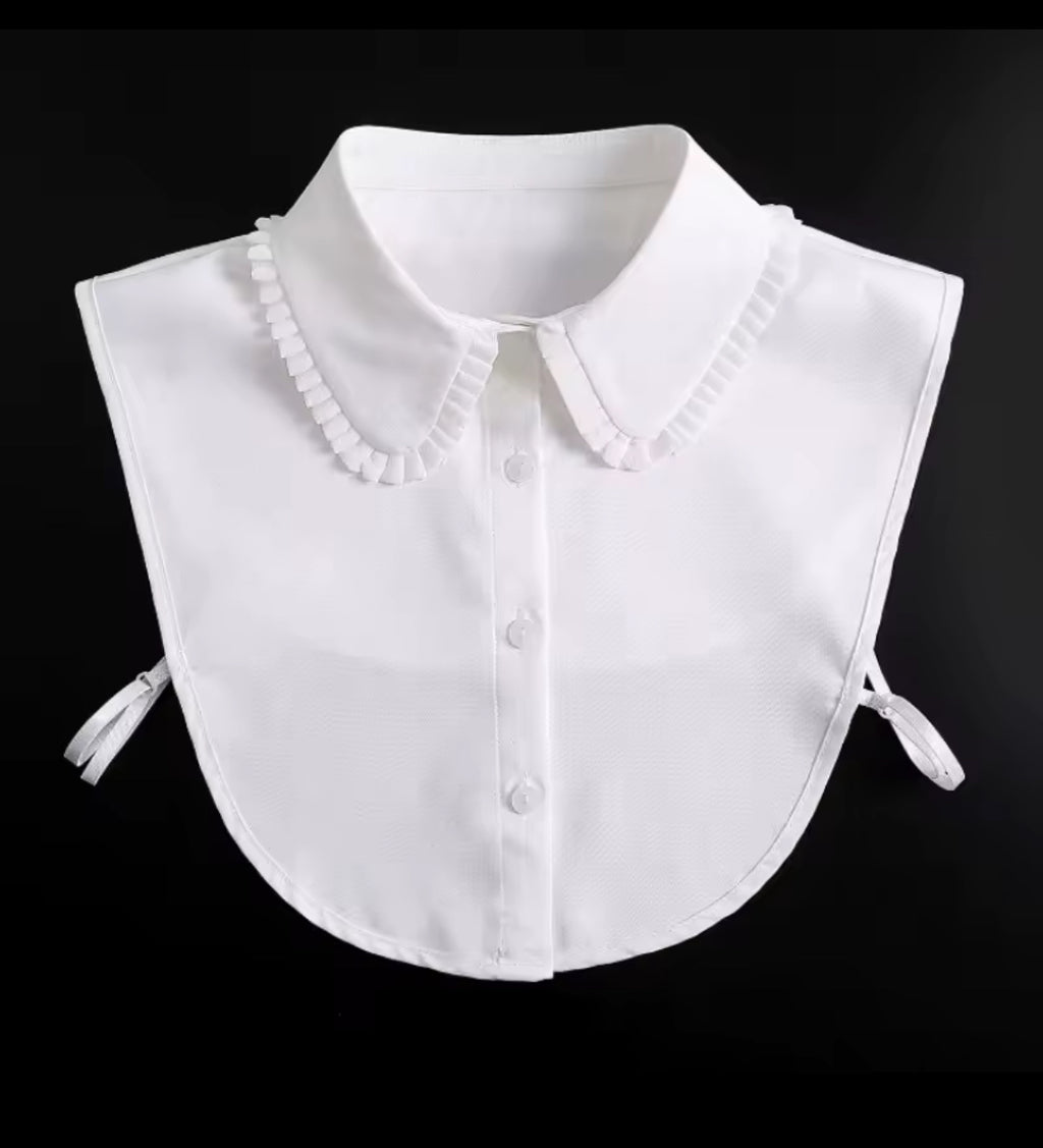 Kraagje - Ruches wit