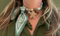 Sjaalketting- Groen bloem