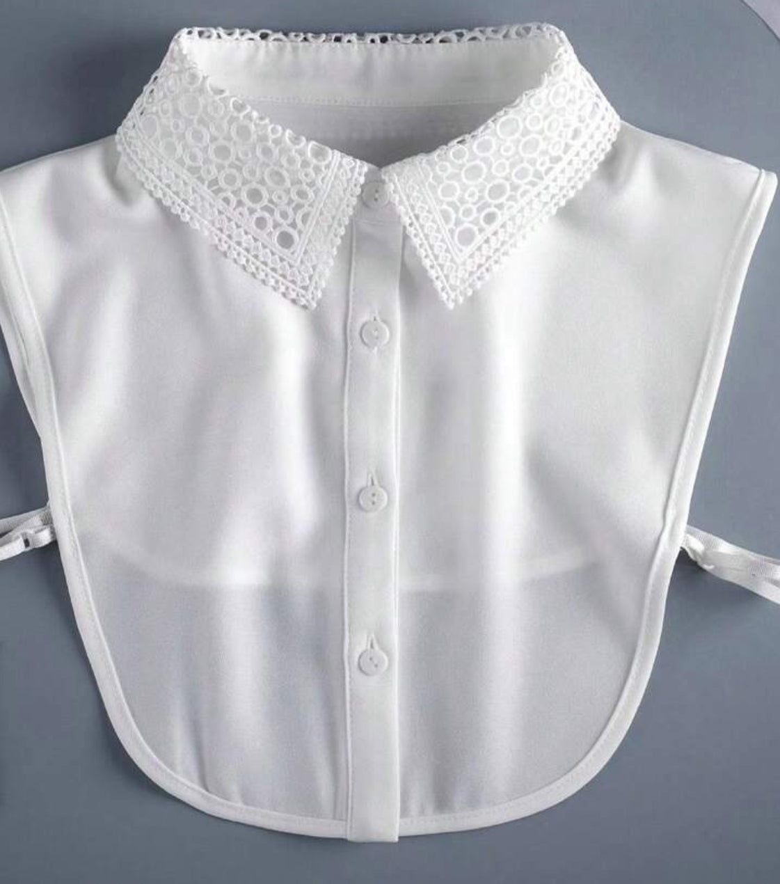 Kraagje - Kanten kraag recht wit