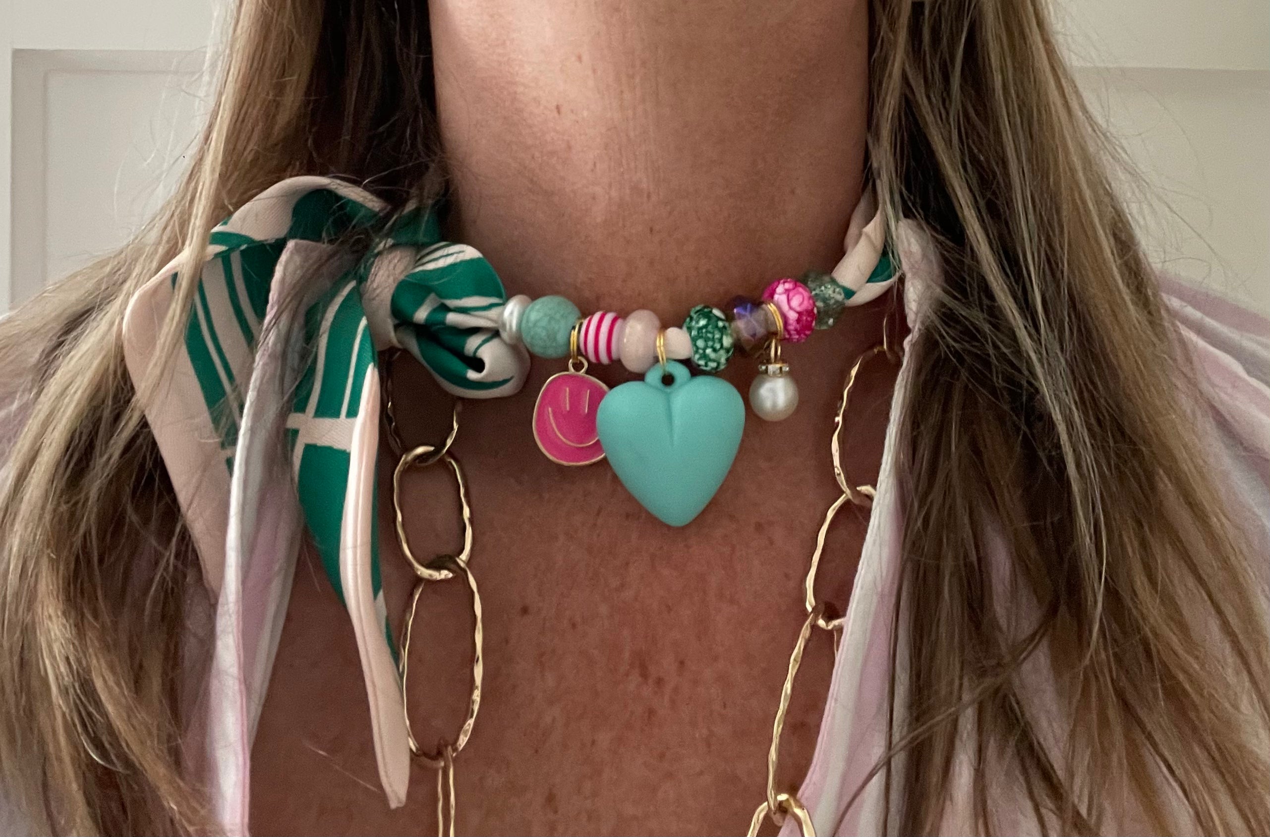 Sjaalketting - Fris groen hart