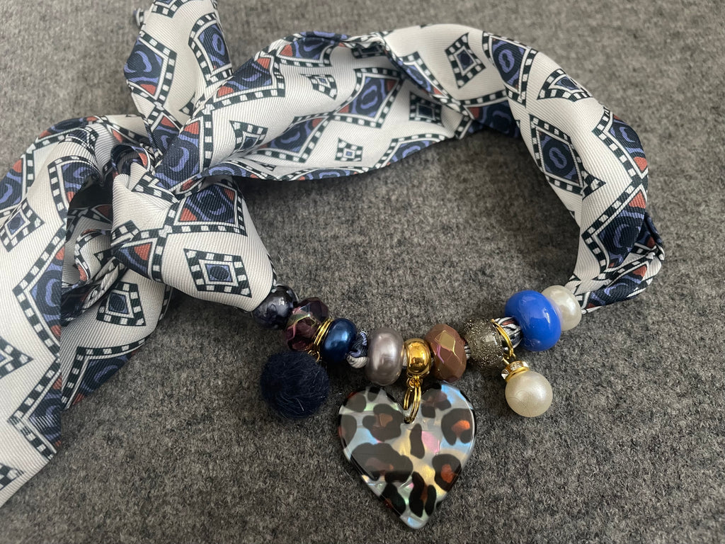 Sjaalketting® - Blauw tijger hart