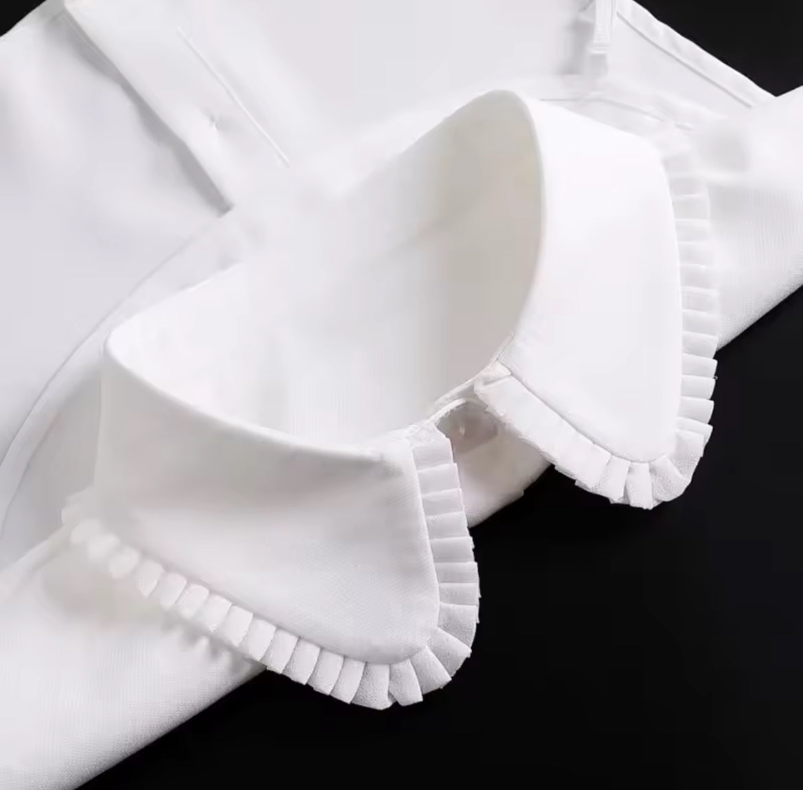 Kraagje - Ruches wit