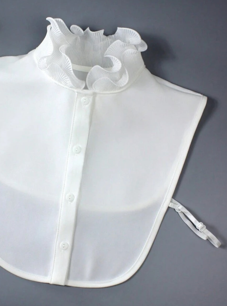 Kraagje - Ruches wit