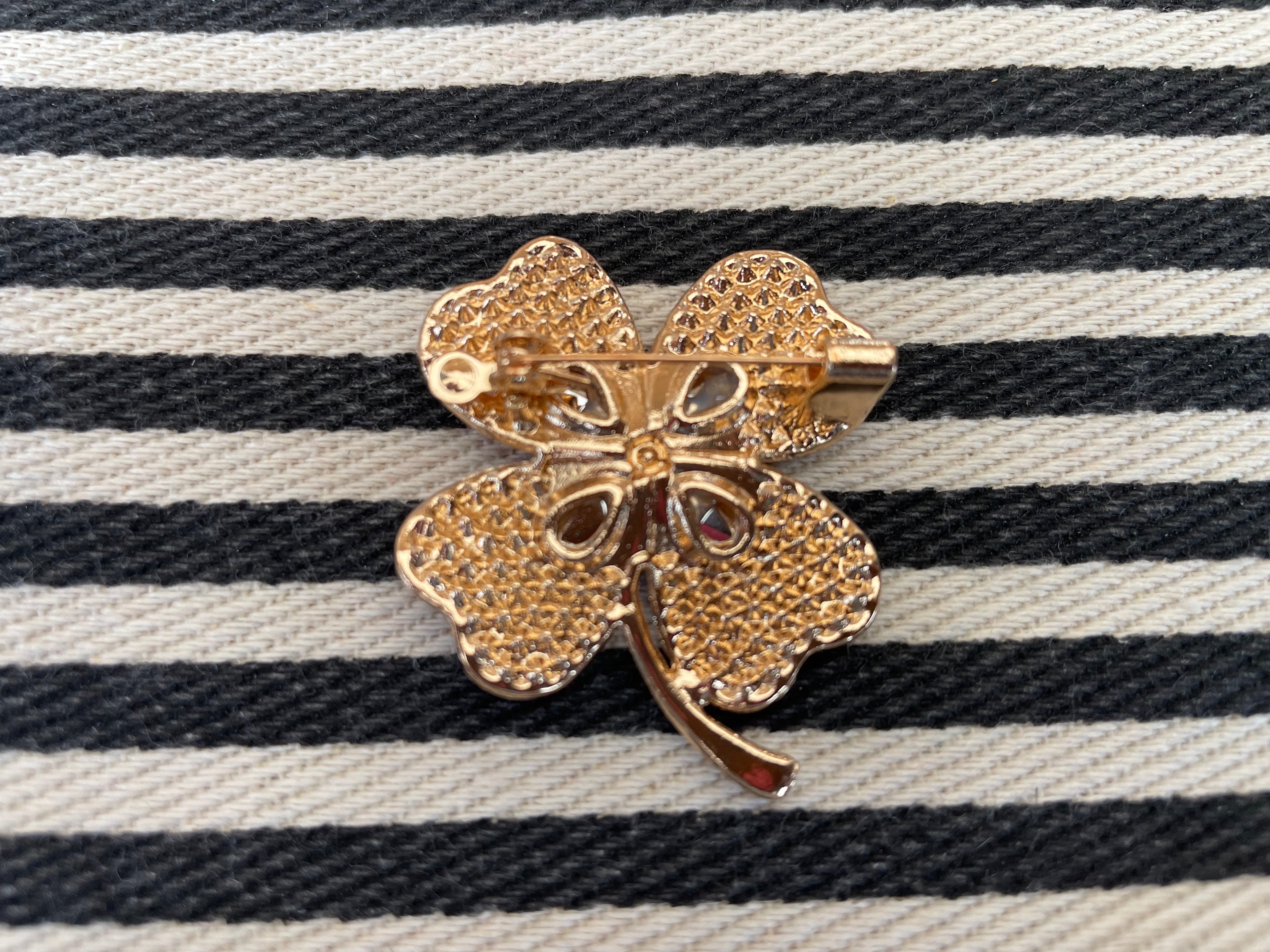 Broche - Klavertje 4 Rose