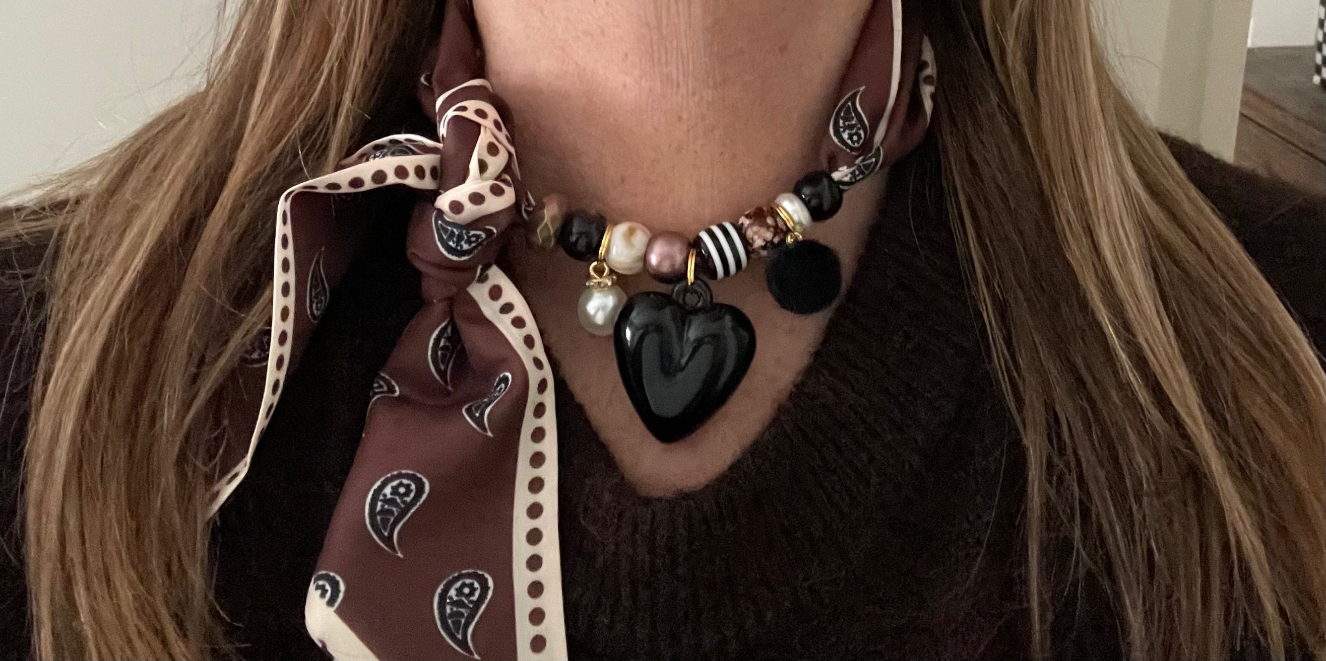 Sjaalketting® - Bruin Paisley