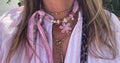 Sjaalketting- Rose camel met bloem
