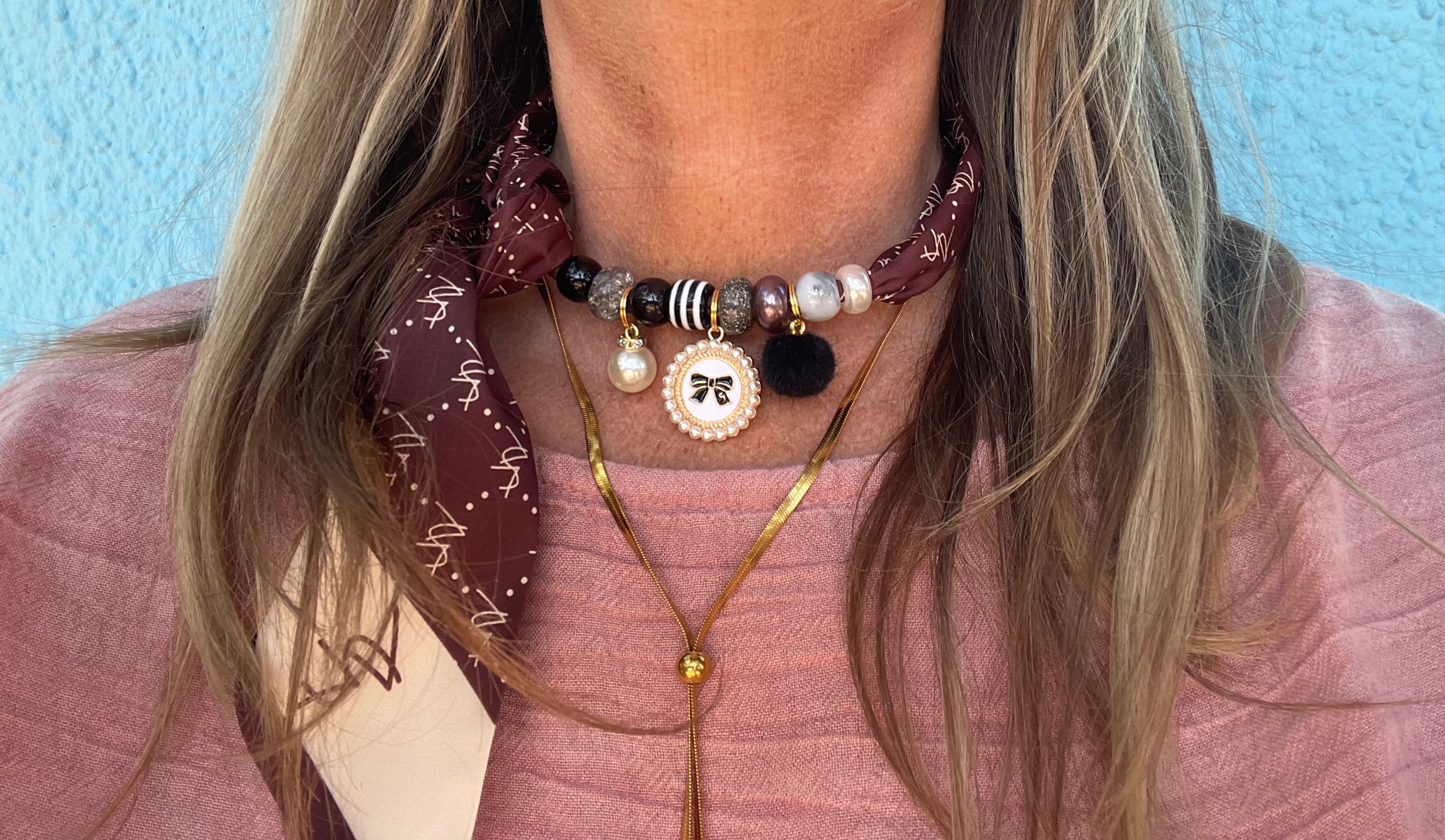 Sjaalketting® - Burgundi parel