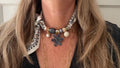 Sjaalenketting - Grijs beige Paisley