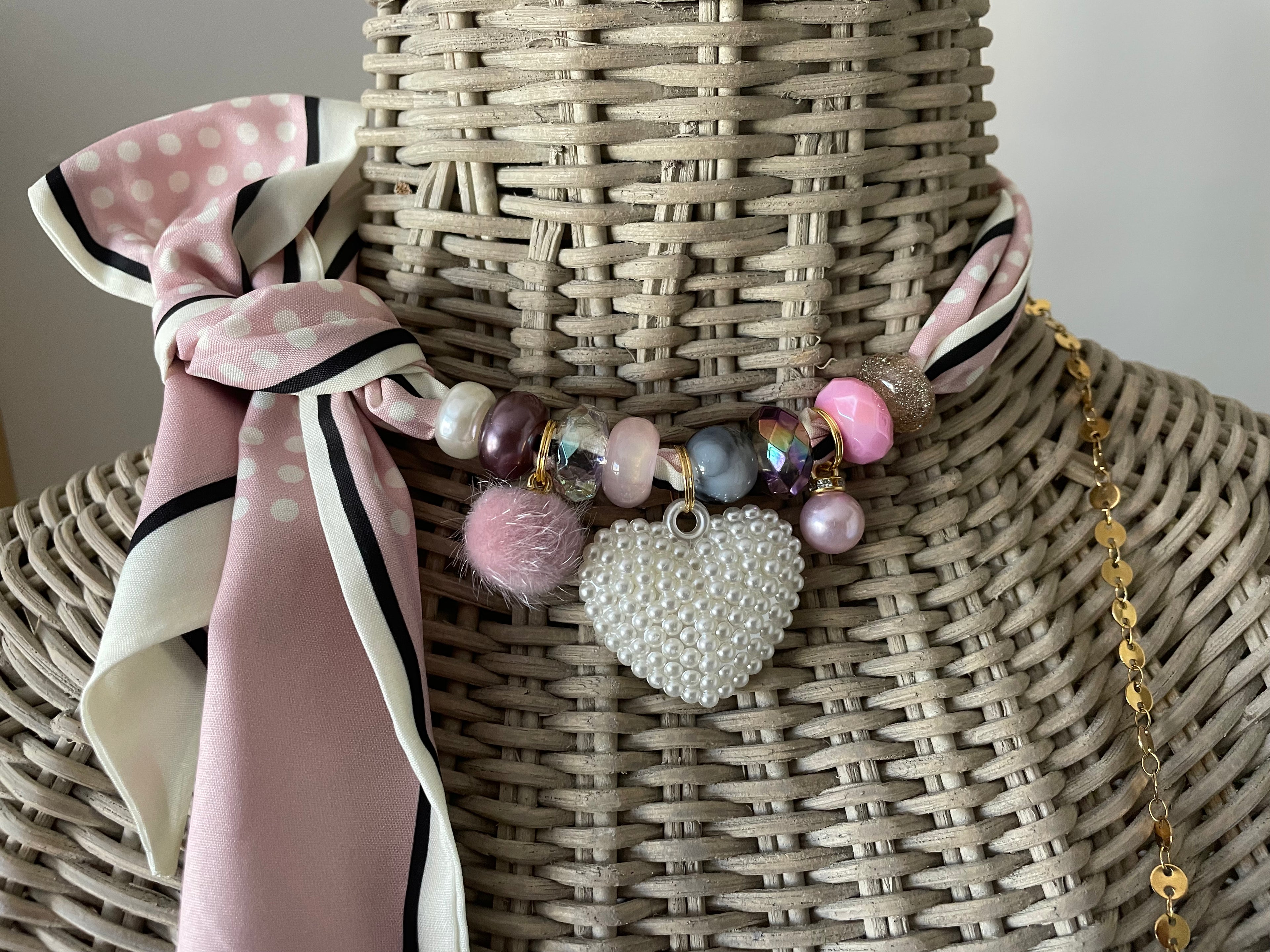 Sjaalketting- Licht Rose stip