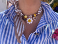 Sjaalketting- Beige streep met zonnetje