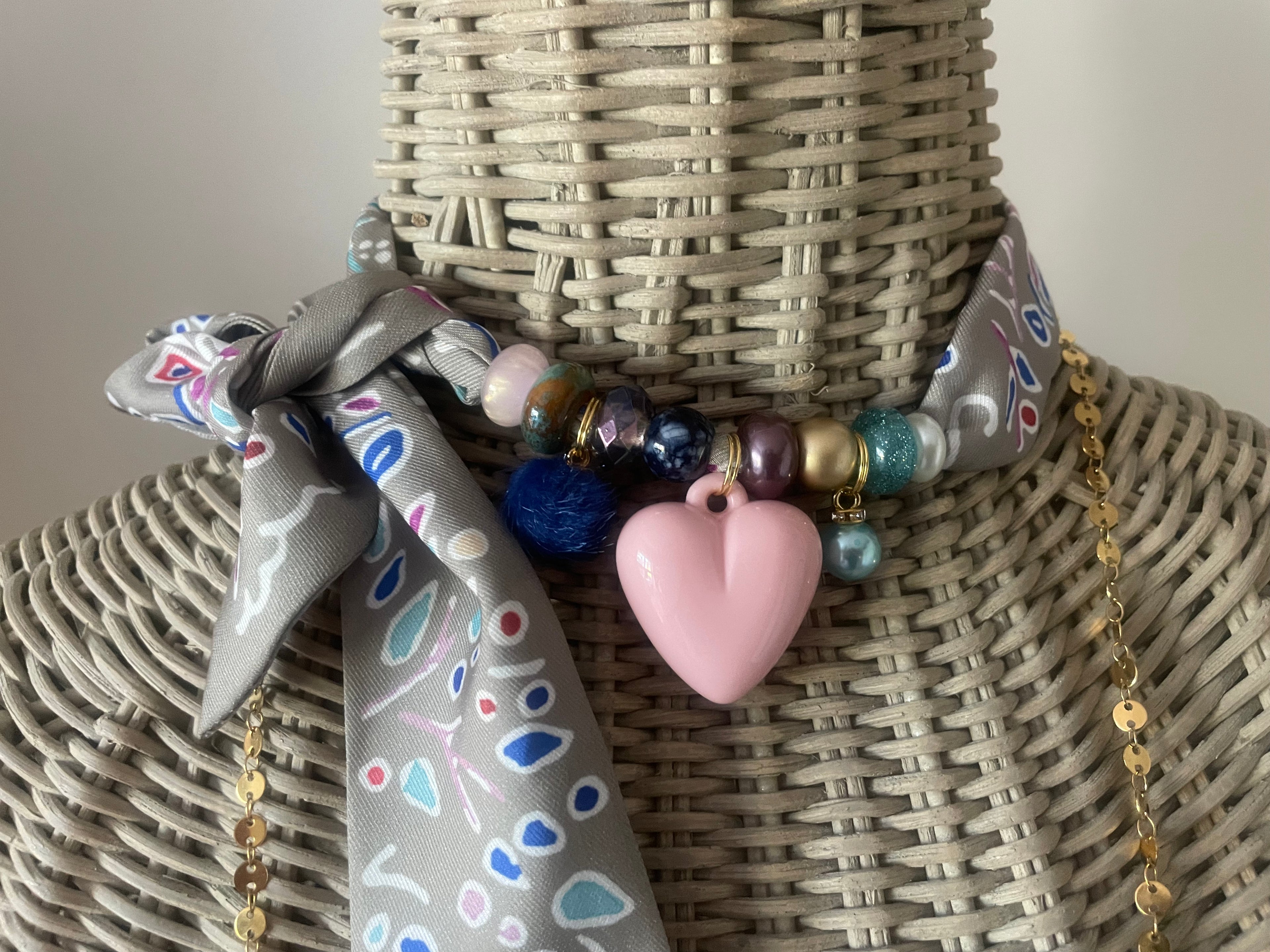 Sjaalketting - Taupe kleuren allerlei
