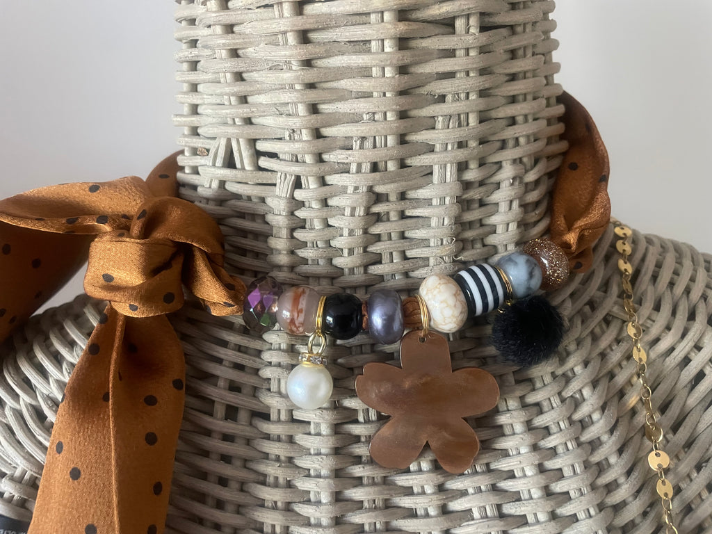 Sjaalketting - Brons zwart