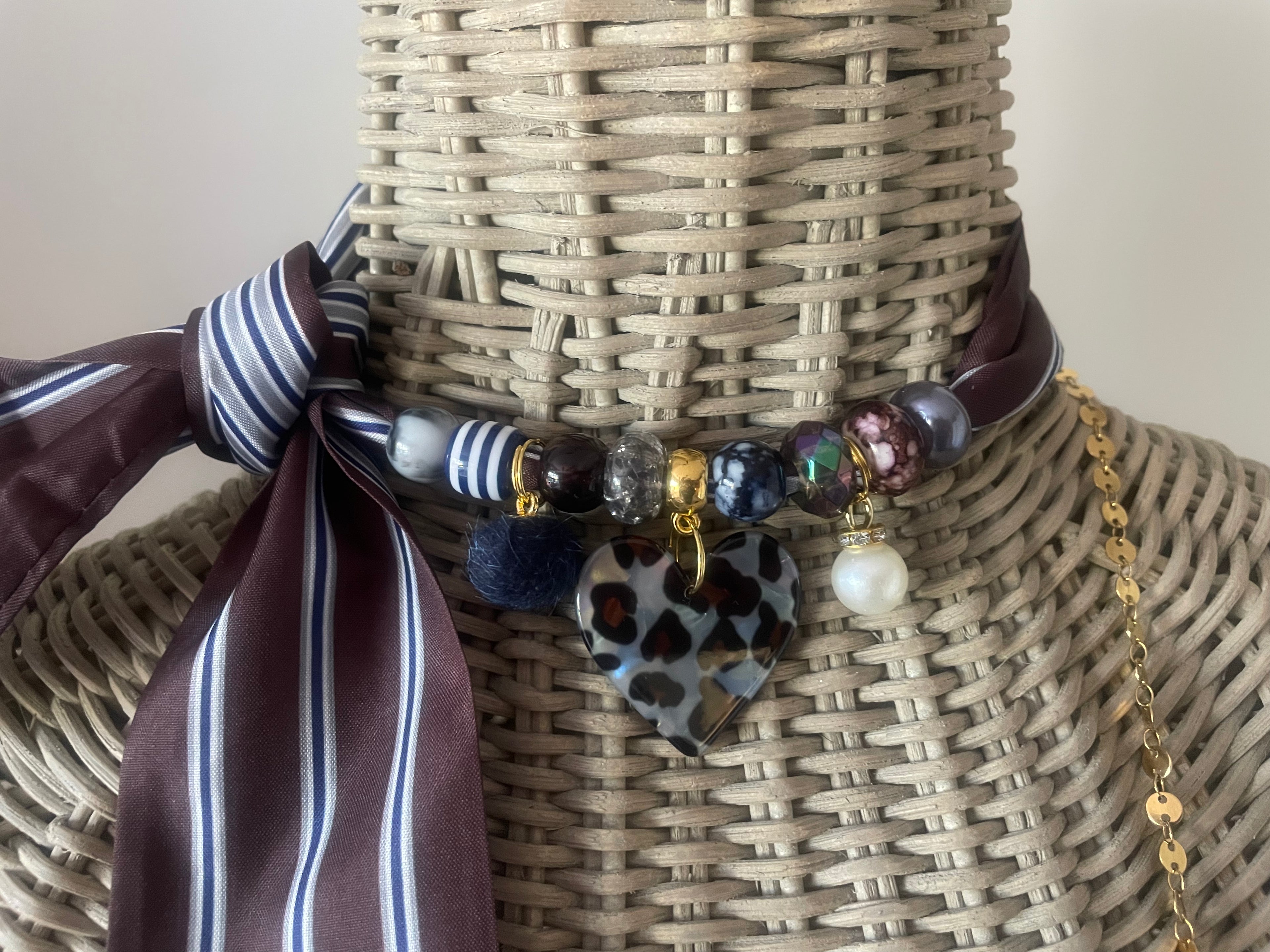 Sjaalketting - Bruin blauw