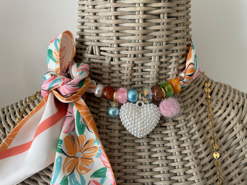 Sjaalenketting - Parel allerlei kleur zomer