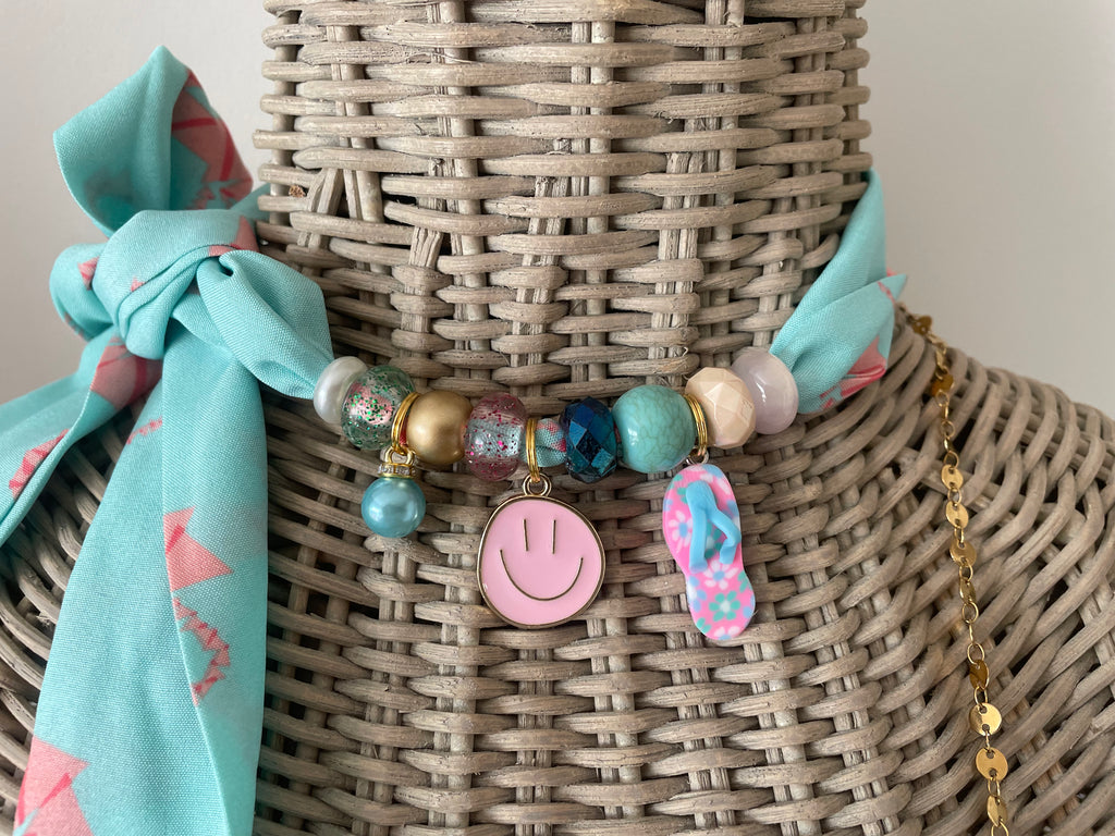 Sjaalketting - Mint flamingo