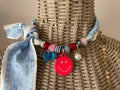 Sjaalketting - Licht blauw fel smiley