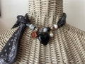 Sjaalenketting - Zwart hart met bruin