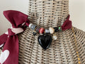 Sjaalketting - Bordeaux zwart hart