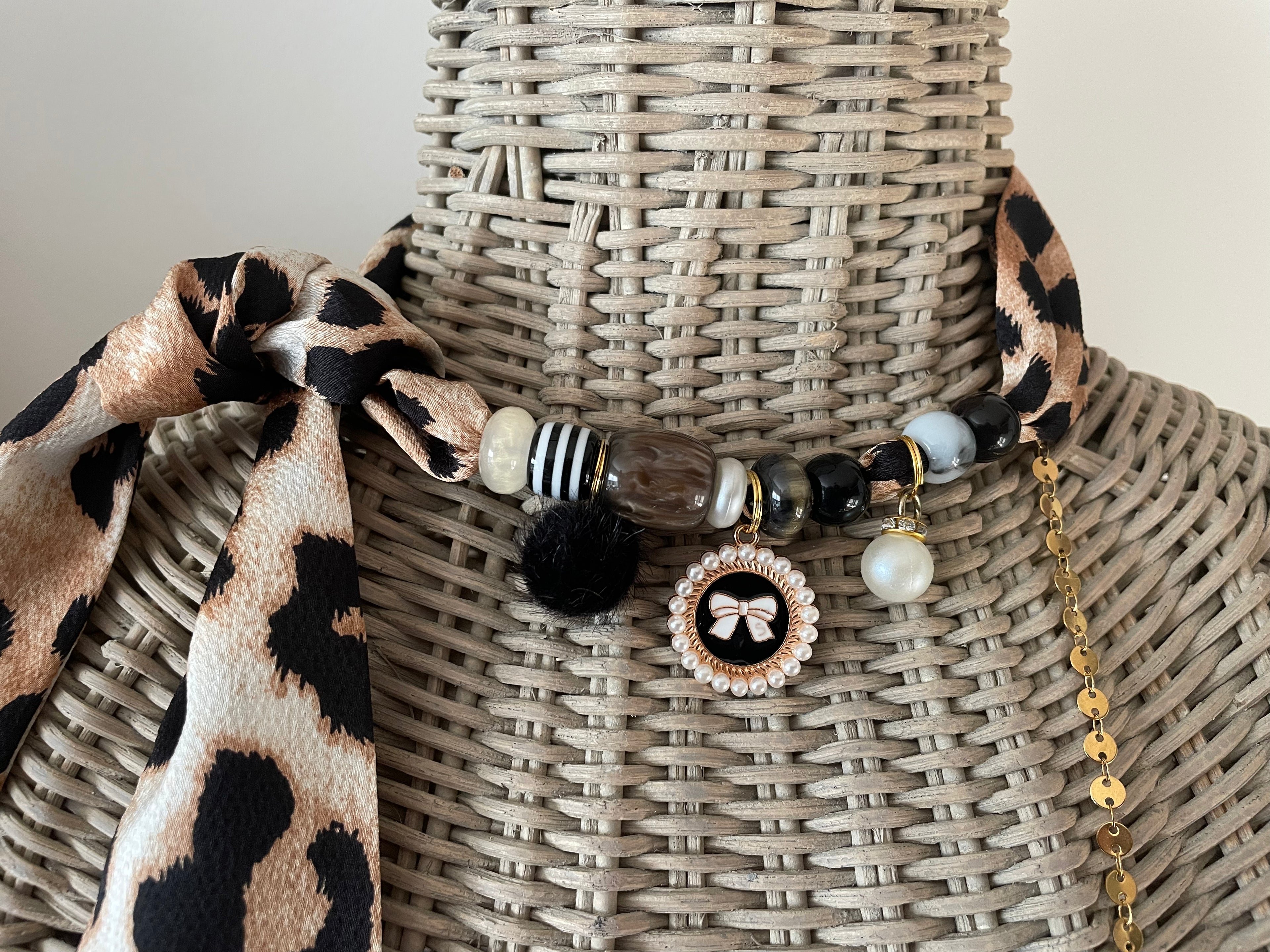 Sjaalketting - Panter parel