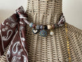 Sjaalenketting - Bruin licht blauw