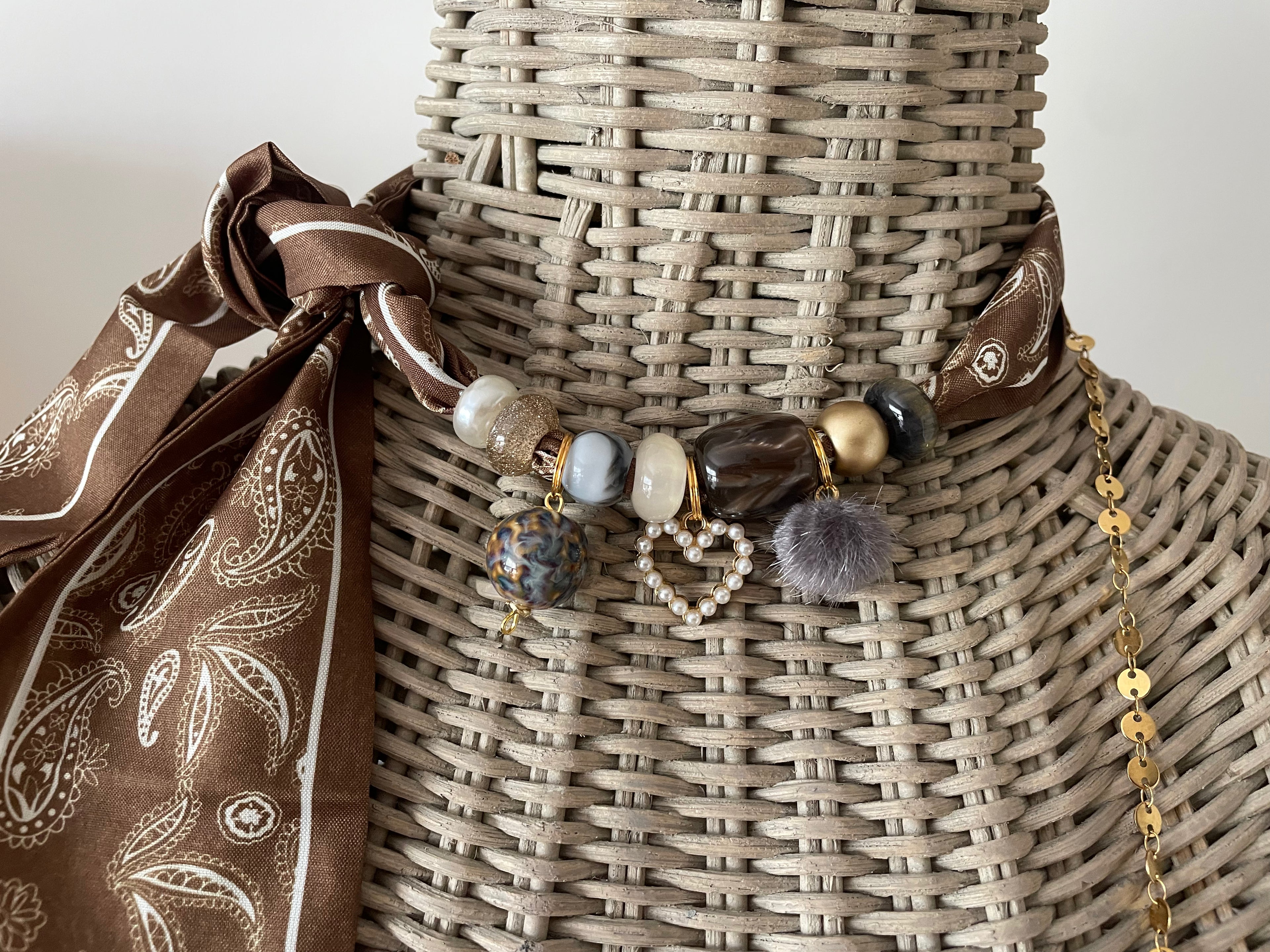 Sjaalketting - Mocca grijs