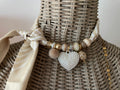 Sjaalketting® 
- Beige streep met parel