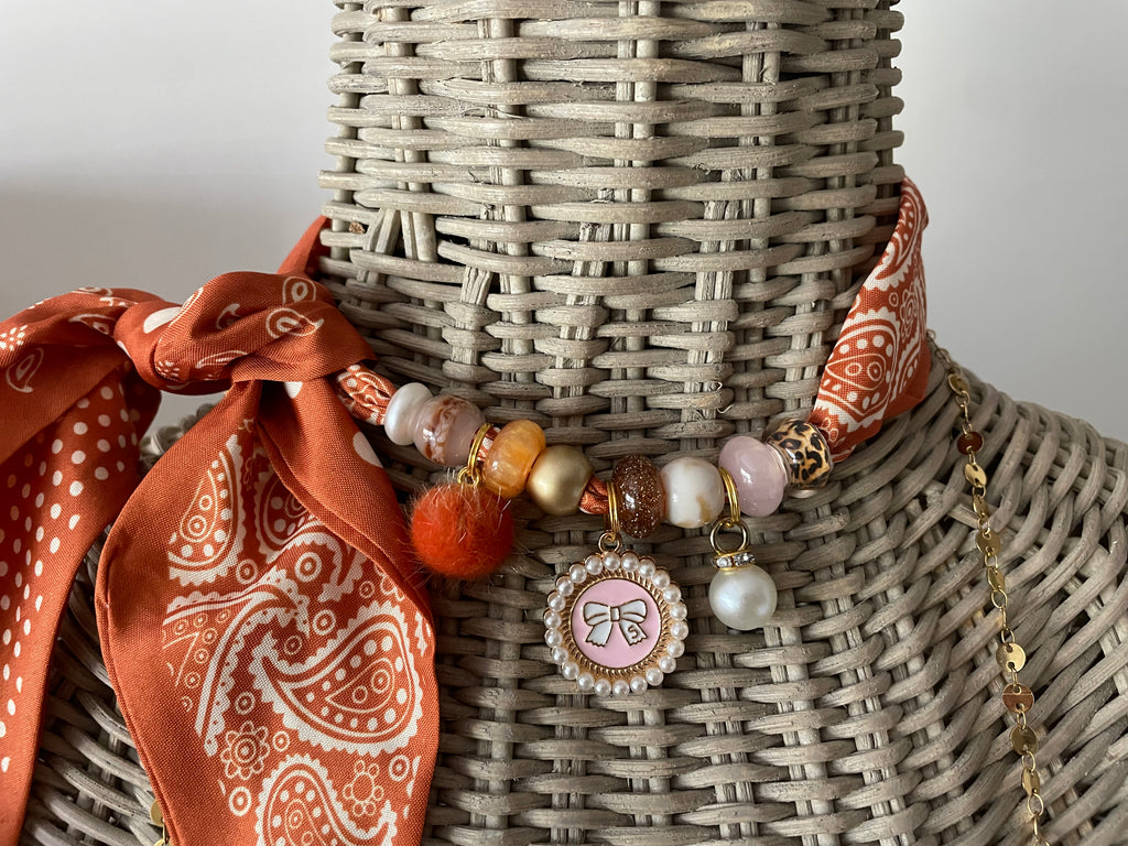 Sjaalenketting - Oranje rose