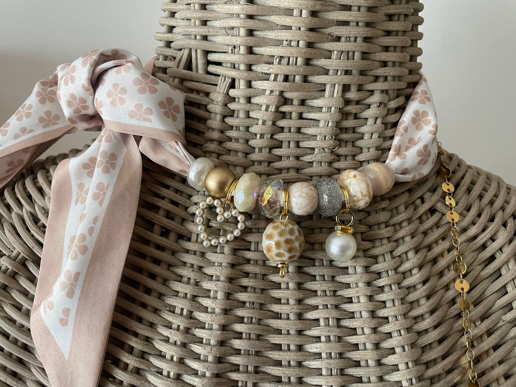 Sjaalenketting - Beige klaver